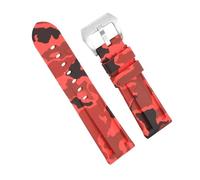 MUXUMAO Bracelet de montre universel en caoutchouc for homme, 20 mm, 22 mm, 24 mm, 26 mm, motif camouflage, réglable, en silicone, for montre connectée(5,24mm)