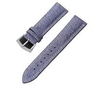 MUXUMAO Bracelets de montre à dégagement rapide for hommes et femmes, disponibles en 18 mm, 20 mm et 22 mm, en cuir véritable, denim ou nylon, ajustables.(Dark Blue,22mm)