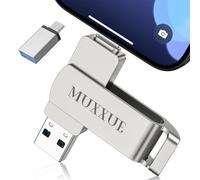 MUXXUE Cle USB iphone 256Go Clé USB pour iphone/1Pad/Android/PC | Sans Application Requise，3 en 1 avec iOS USB-C USB-A Stockage Externe pour Transfert de Photos, Vidéos et Films