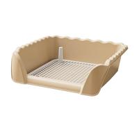 MUXZSIZ Bac à litière pour Animaux avec séparateur, Café, 51 x 45 x 15 cm | nettoyer, évite les éclaboussures d'urine pour petits animaux. Bac litière anti-éclaboussures pour petits de bureau, pour