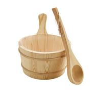 MUXZSIZ Seau et louche élégants en bois pour spa, capacité 4 L. Accessoires | bain parfaits pour le jardin et la détente en extérieur. Seau et louche pour sauna 4 L, ensemble fait main. Salle de bain.