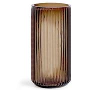 Muyan Vase à Fleurs Moderne en Verre nervuré de 19,1 cm pour décoration de Bureau, Maison, Bureau, Salle à Manger, Salon, Mariage (Ambre)