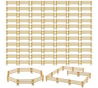 MUYAPAY 100 Pièces Jouets de Clôture pour Chevaux, Horse Corral Playset Mini Clôture de Ferme pour Enfants, Plastique Convient aux Enfants 3 Ans et Plus Cadeau Educatif (Couleur Bois)