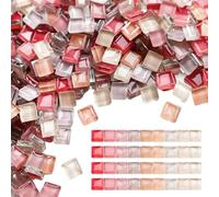 MUYAPAY 1100 Pièces Mosaique Loisir Creatif 1 x 1 cm Coins Arrondis Mosaique Carrelage Couleurs Vives et Riches Mosaïques Idéal pour la Décoration DIY (Mélange Rose)