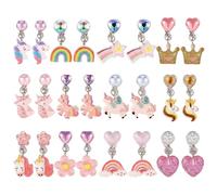 MUYAPAY 12 Paires Boucle D'oreille Clip Enfant Plusieurs Styles, Bijoux Enfants Fille non Percées, Boucle D'oreille Clip Parfait pour Princesse Les Fêtes, Les Anniversaires et Cadeaux