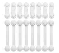 MUYAPAY 16 Pièces Securite Placard Enfant AdhéSif Fort Sans PerçAge Bloque Porte Bébé Blanc Loquet Stable Bloc Tiroir Securite Bebe Convient aux Meubles et Portes de Cuisine(Versions Courte et Longue)