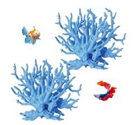 MUYAPAY 2 Pièces Simulation Corail Decoration Aquarium Poissons, Cachette Artificielle Plante Aquarium pour Animaux de Compagnie Jouer et se Reposer pour des Terrariums Marins d'eau Douce(Bleu)