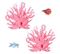 MUYAPAY 2 Pièces Simulation Corail Decoration Aquarium Poissons, Cachette Artificielle Plante Aquarium pour Animaux de Compagnie Jouer et se Reposer pour des Terrariums Marins d'eau Douce(Rose)