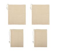 MUYAPAY 4 Pièces Etamine Alimentaire, Pochon Tissu Réutilisables, Sachet Cuisson avec Cordon, Mesh Sac à Lait Végétal, Lavable Etamine, pour la Cuisson des Légumes, Soupes, des Pois Chiches