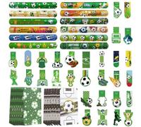 MUYAPAY 54 Pièces Anniversaire Foot avec Marque-Pages Magnétiques, Bracelets, Sacs Cadeaux, Decoration Anniversaire Foot, Kit Enfants Fête Football für Convient Garçons, Filles et Aux Fans