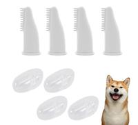 MUYAPAY 8 Pièces Brosse a Dent Chien Douce et Souple, Brosse Chien N'abîme pas les Gencives, Silicone Brosse à Dents Doigtier pour Chiens et Chat Rafraîchit l'Haleine & Élimine la Plaque Dentaire