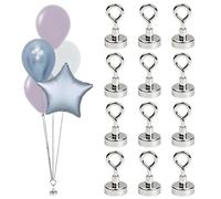 MUYAPAY Lot de 12 poids de ballons de 0 à 8 kg - Puissance d'aspiration verticale - Durable et résistant à la corrosion - Crochets magnétiques compacts pour ballons à hélium, fête, mariage