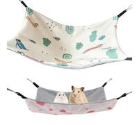MUYAPAY Lot de 2 hamacs pour cochon d'Inde qui ne se cassent pas facilement - Rose et blanc - Doux et respirant - Forte capacité de charge - Pour cage de cochon d'Inde, furet, écureuil, hamster