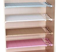 MUYCO Extensible Réglable Garde-Robe Étagère De Rangement Rack Séparateur Armoire Bibliothèque Placard Diviseur DIY Organisateur Tige pour Cuisine Salle De Bains Chambre Blanc