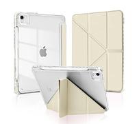 MuyDoux Coque Origami pour 11" iPad Air M2 2024 / M3 2025, 10,9" iPad Air 4 5 2020/2022 avec Porte-Stylet, 5 Positions Réglables, Étui Housse ArrièreTransparente Claire Antichoc, Lumière Stellaire