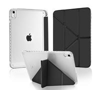 MuyDoux Coque Origami pour iPad 10e Génération 10,9 Pouces 2022 et iPad 11 Pouces (A16) 2025 avec Porte-Stylo intégré, 5 Positions Réglables, Étui Housse Acrylique Transparent Mince Antichoc, Noir