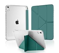 MuyDoux Coque Origami pour iPad 10e Génération 10,9 Pouces 2022/ iPad 11 Pouces (A16) 2025 avec Porte-Stylo intégré, 5 Positions Réglables, Étui Housse Acrylique Transparent Mince Antichoc, Vert Nuit