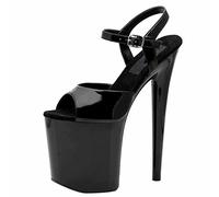 MUYEY 20 CM Mode Femmes Talons Hauts Talons Aiguilles Plateforme Sexy Stripper Party Club Pole Dance Chaussures,Noir,44 EU