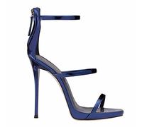 MUYEY Femmes Sandales À Talons Hauts Dames Prom Party Stiletto Chaussures De Grande Taille Unisexe 12CM,Bleu,37