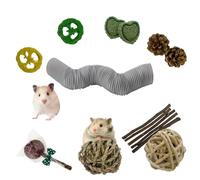 MUYG Lot de 15 tunnels amusants pour hamster, cochon d'Inde, 2 tubes pliants pour petits animaux, cachette d'entraînement pour chinchillas, rats, gerbilles (gris)