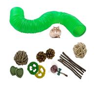 MUYG Lot de 15 tunnels en plastique pour cage de hamster avec jouet à mâcher, tunnel pliable pour animaux de compagnie, tubes pour petits animaux, pour cochons d'Inde, chinchillas, rats, gerbilles