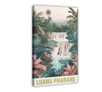 MUYGGAFF Luang Prabang, Laos - L'art du voyage - Impression sur toile - Décoration pour chambre à coucher, bureau, chambre - Cadeau - 20 x 30 cm