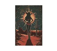 MUYGGAFF Poster rétro brillant sur toile style disco cowgirl pour décoration de chambre à coucher, bureau, chambre, cadeau 20 x 30 cm