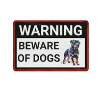 MUYIASER Panneau « Beware of Dogs » - Panneau « Rottweiler Beware Of Dog » - En aluminium - Panneau d'avertissement pour porte, porte, cour, décoration murale - 30,5 x 40,6 cm