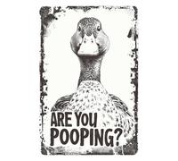 MUYIASER Plaque en métal vintage en aluminium avec inscription « Duck Are You Pooping » pour toilettes, cuisine, bureau, maison, bar, café - 20,3 x 30,5 cm