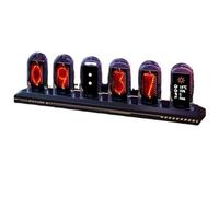 Muyilanc Horloge à Tube Nixie LED avec Écran Couleur IPS, Horloge Numérique, Analogique et WiFi, à Faire Soi-Même, Idéale pour la Décoration de Chambre à Coucher sur Le Bureau