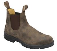Muyin Bottines à Bout Rond for Hommes Puce Slip sur Les côtés élastiques sur Anti-Slip Portable sans glissière Occasionnel (Color : Marron, Size : 46 EU)