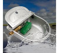 MUYIRTED Abreuvoir Automatique en Acier Inoxydable, Fontaine Eau Chien, 1/2" Vanne À Flotteur en Laiton, Distributeur Eau Chevaux, Chevre, Vache, Poules, Chats, Intérieur Et Extérieur