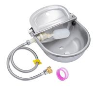 MUYIRTED Abreuvoir Automatique pour Animaux De Compagnie, Gamelle Eau Chien en Acier Inoxydable, Pipe À Eau De 80 Cm, Vanne À Flotteur 1/2", pour Poules Chat Cheval Chevre