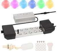 MUYIRTED Brumisateur À Ultrasons en Métal, 7L/H Greenhouse Fogger Humidifier avec 10 LED Colorées Et Alimentation 400w, Humidificateur À Brouillard pour Étangs, Fontaines, Aquariums