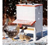 MUYIRTED Mangeoire Poules Automatique avec Jambes, Matériau Métallique, Capacité de 30 Livres, Suspendue, Anti Nuisible et Rat, Accessoires pour Poulaillers, Intérieur et Extérieur