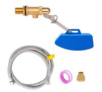 MUYIRTED Vanne À Flotteur En Laiton 1/2", Avec Conduite D’Eau En Métal De 150 Cm, Vanne De Remplissage Pour Réservoir, Piscine, Abreuvoir Chien, Bleu, Régulateur De Niveau D’Eau