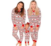 MUYOGRT Pyjama de Noël Famille Combinaison Pyjama Maison Chaud Jumpsuit Costume Famille Pyjamas Impirmé de Noël Couple Ensemble Femme Homme Fille BéBé Garçon Printemps Automne Hiver (08, Papa)