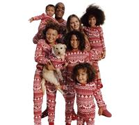MUYOGRT Pyjama de Noël Famille Combinaison Pyjama Maison Chaud Jumpsuit Costume Famille Pyjamas Impirmé de Noël Couple Ensemble Femme Homme Fille BéBé Garçon Printemps Automne Hiver (16, Mère)