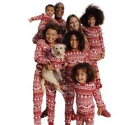 MUYOGRT Pyjama de Noël Famille Combinaison Pyjama Maison Chaud Jumpsuit Costume Famille Pyjamas Impirmé de Noël Couple Ensemble Femme Homme Fille BéBé Garçon Printemps Automne Hiver (16, Papa)