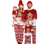 MUYOGRT Pyjama de Noël Famille Combinaison Pyjama Maison Chaud Jumpsuit Costume Famille Pyjamas Impirmé de Noël Couple Ensemble Femme Homme Fille BéBé Garçon Printemps Automne Hiver (13, Mère)