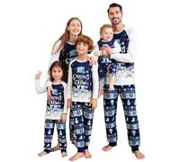 MUYOGRT Pyjama de Noël Famille Combinaison Pyjama Maison Chaud Jumpsuit Costume Famille Pyjamas Impirmé de Noël Couple Ensemble Femme Homme Fille BéBé Garçon Printemps Automne Hiver (#43,Mère)