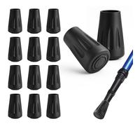 Muyohix 12 Pièces Embouts en Caoutchouc pour Bâtons de Randonnée, Embout Baton de Marche, Tampons en Caoutchouc, Bâtons de Marches pour Batons de Marche Nordique Trekking Universels