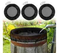 Muyohix 3 Pièces Filet pour Citerne de Pluie, 80 cm Filet pour Citerne de Pluie avec Cordon de Serrage, Housse pour Tonneau de Pluie Ronde, Protection Contre Les Moustiques et Les Feuilles