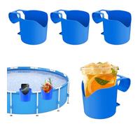 Muyohix 4 Pièces Porte Gobelet Piscine, Porte-gobelets de Piscine en Plastique, Accessoires De Piscine Hors Sol, Multifonctionnel Porte gobelet au Bord de la Piscine pour Les Boissons, clé, bière