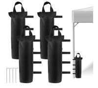 Muyohix 4 Pièces Sacs de Lestage, Sac de Sable pour Tonnelle, Poids Pavillon Sacs de Sable pour Tonnelles, Auvents, Tentes, Parasols, Tente Pop-up(Oxford, 38 x 20.5cm, Noir)