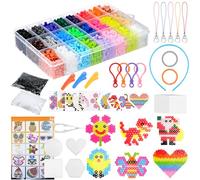 Muyohix 6300 Kit de Perles à Repasser, Fusible Perles Bricolage Enfant, 24 Couleurs Perle a Repasser de 5mm, avec Plaques de Perles à Repasser et Accessoires, Cadeau Anniversaire Noël pour Enfants