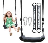 Muyohix Balancoire Exterieur Enfant, Siege Balançoire Enfant Interieur, Balançoire en Plastique avec 2 Corde et 2 Mousquetons, Siège de Balançoire pour Aires de Jeux, Hauteur Réglable (Noir)
