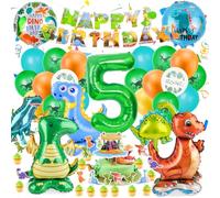 Muyohix Decoration Anniversaire Dinosaure 5 Ans, 42 Pièces Décoration Anniversaire Garcon, Géant Ballons Dinosaure avec Happy Birthday Bannière pour Dinosaur Garçon Anniversaires Fête