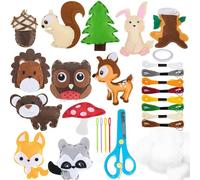 Muyohix Kit Couture Enfant, Kits Couture Feutre Animal, Kit de Couture Pour Enfants, Kits d'Artisanat en Feutre, Pour La Couture à La Main Des Enfants, pour Débutants pour Enfant