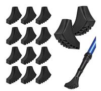 Muyohix Lot de 12 Embouts en Caoutchouc pour Bâtons de Randonnée, Embout Baton de Marche, Tampons en Caoutchouc, Rechange pour Bâtons de Marches Nordique Trekking Universels